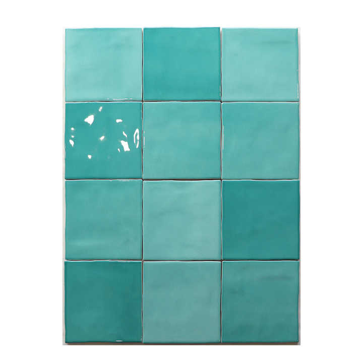 Gạch ốp tường phòng tắm mộc mạc màu xanh đại dương Gạch tàu điện ngầm bằng gốm tráng men 600x600mm được đánh bóng với lớp hoàn thiện bóng để sử dụng trong nhà - Daisan Store