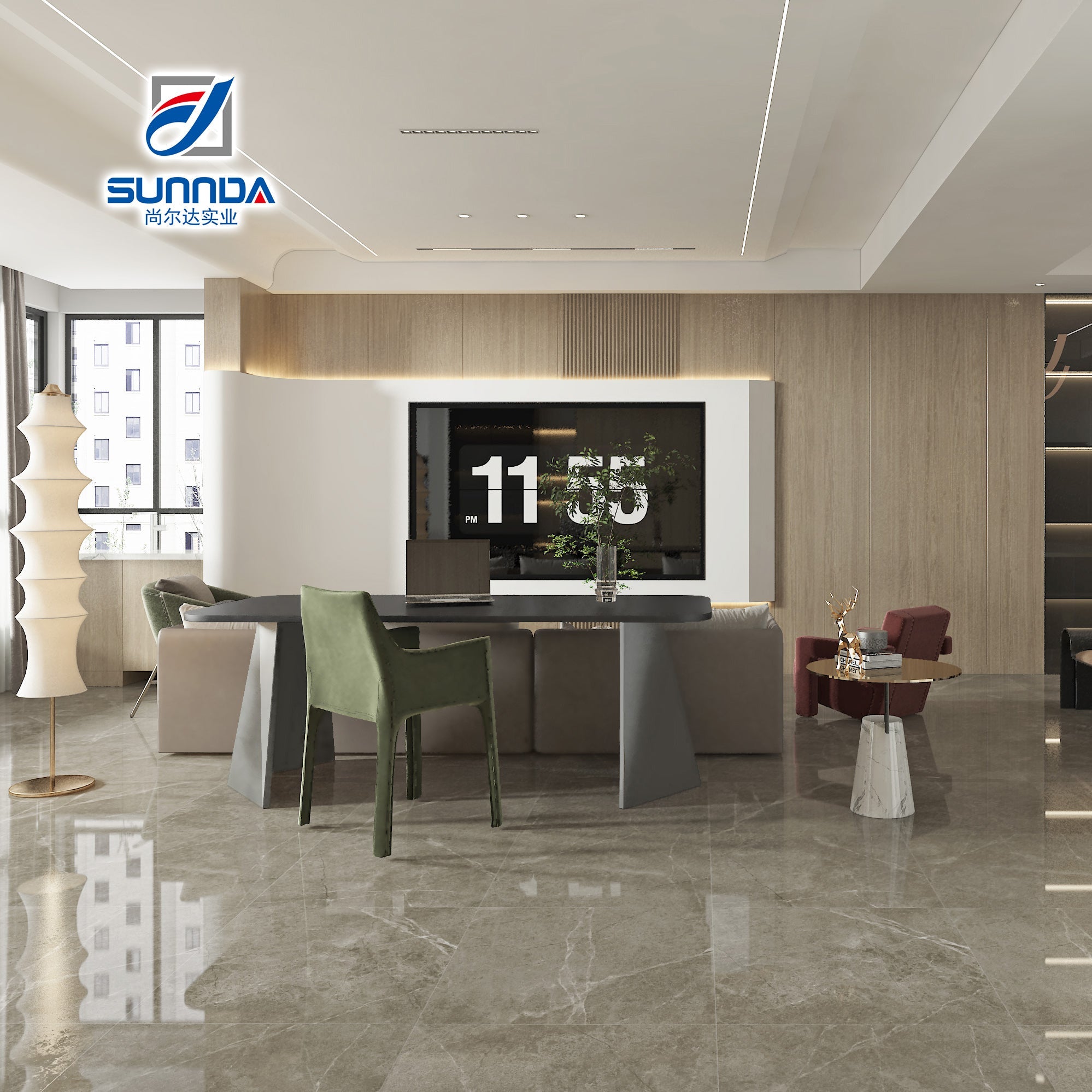 Gạch ốp tường và lát sàn men sứ bán bóng vân đá cẩm thạch đánh bóng - Daisan Store