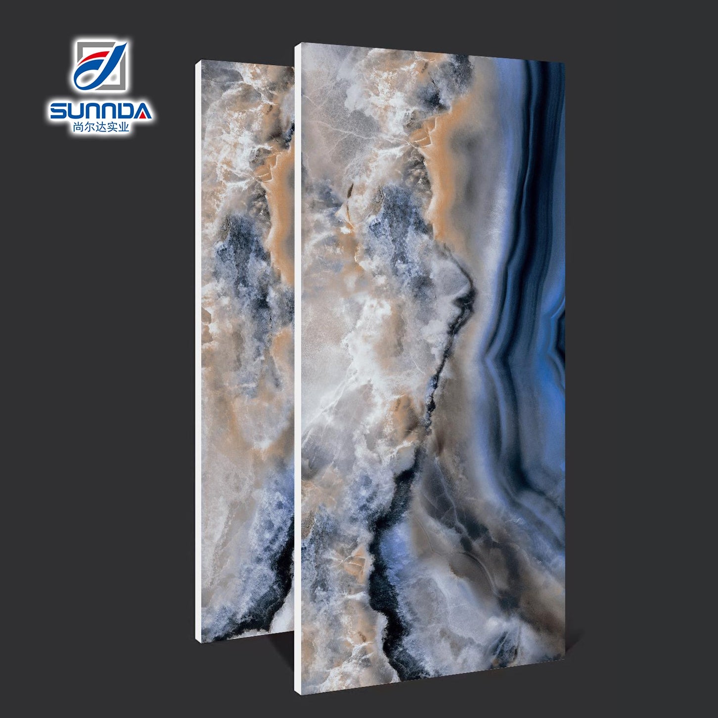 Gạch Porcelain Lát Sàn CHINA SUNNDA, Sản Xuất Tại Nhà Máy Phật Sơn, Loại Đồng Chất Vân Cẩm Thạch Cao Cấp, Bề Mặt Tráng Men Bóng Cao Đánh Bóng, Kích Thước 600x1200mm - Daisan Store