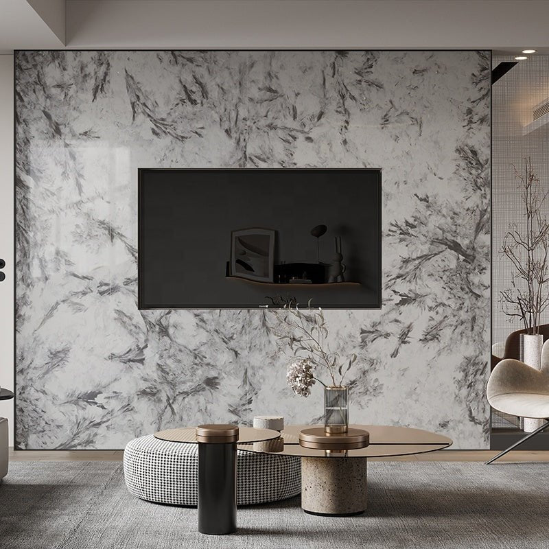 Gạch Porcelain Ốp Sàn Tường Đá Nung Kết Trắng Bóng, Họa Tiết Liền Mạch Vô Tận, Giá Rẻ Bán Sỉ 800x2600mm - Daisan Store