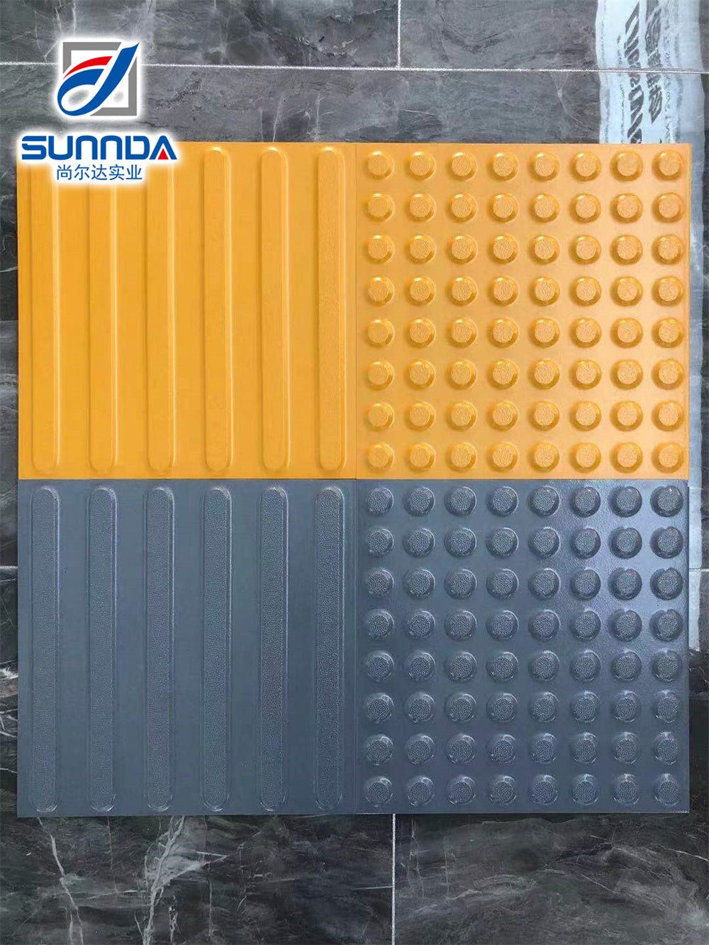 Gạch Sứ Đồng Chất Dẫn Hướng Ngoài Trời Dành Cho Người Khiếm Thị Foshan Tac Tiles, Họa Tiết Chấm Nổi Và Sọc Dẫn Hướng, Màu Thuần - Daisan Store