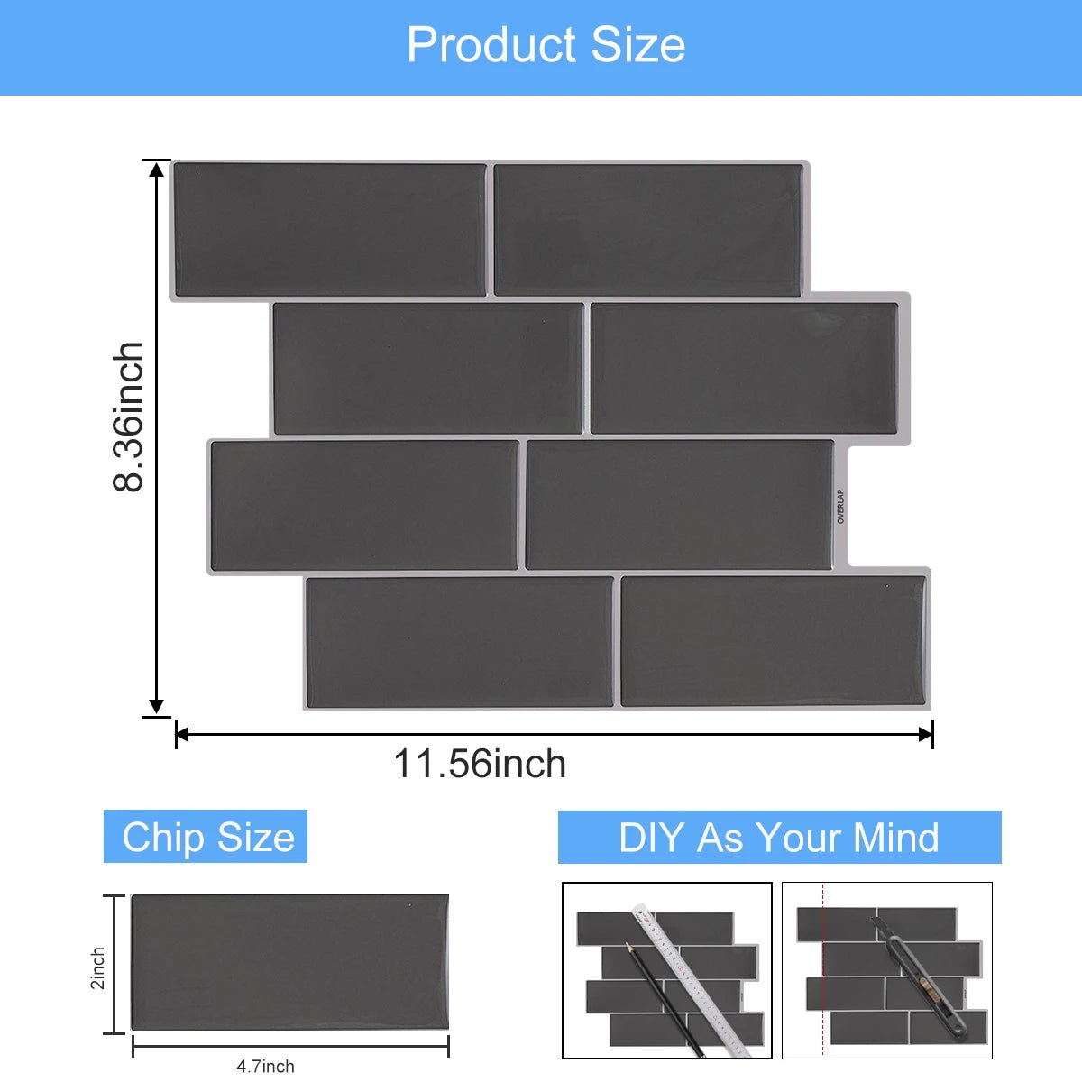 Gạch Subway Dán Tường Bếp 10 Tờ Peel Và Dán 3D Trang Trí - Daisan Store