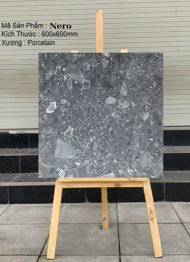 Gạch Terrazzo Nero Ấn Độ 600x600mm - DSH Nhập Khẩu - Daisan Store