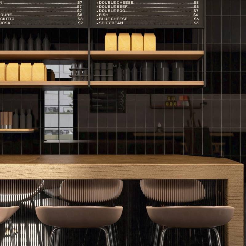 Gạch thẻ cao cấp đen bóng phẳng KT 75x300mm PSTA75307 - Daisan Store