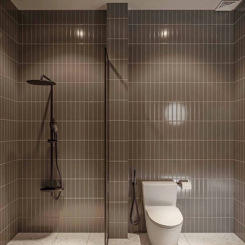 Gạch thẻ cao cấp nâu bóng phẳng KT 75x300mm TA0312P - Daisan Store