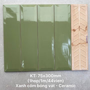 Gạch thẻ cao cấp xanh bóng vát KT 75x300mm PSTA75306DX5 - Daisan Store
