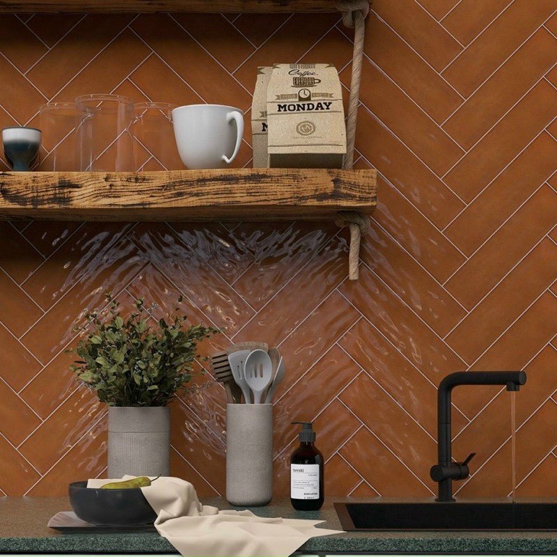 Gạch Thẻ Gợn Sóng 75x300 Màu Cam 7532P9 - Daisan Store