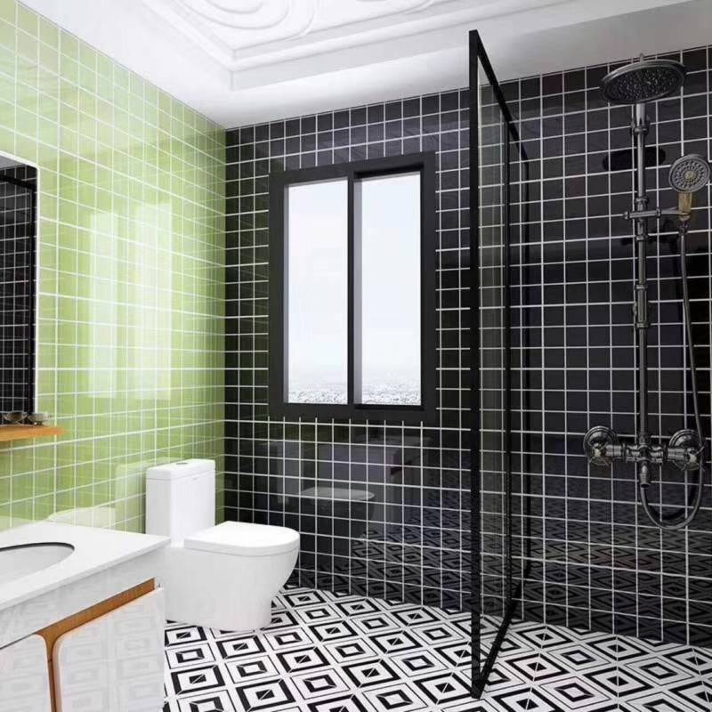 Gạch thẻ KT 100x100mm đen bóng phẳng M1107 - Daisan Store