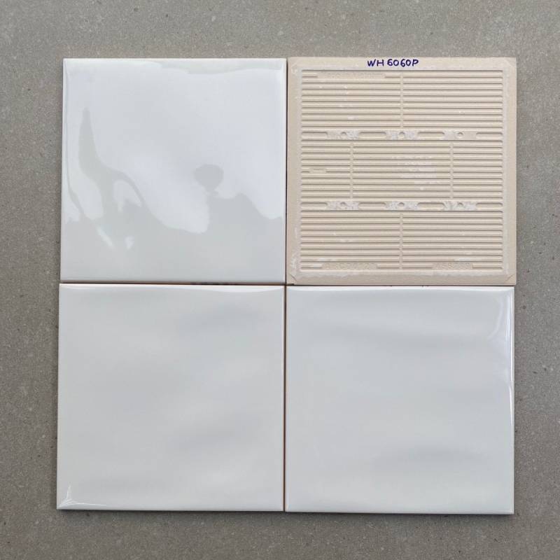 Gạch thẻ KT 150x150mm trắng bóng lượn WH0606P - Daisan Store