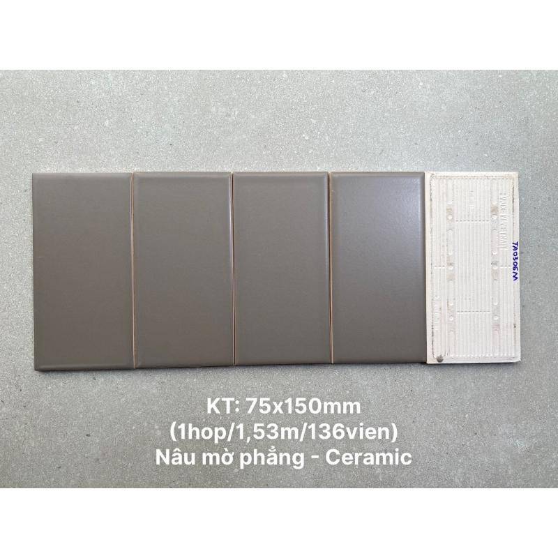 Gạch thẻ KT 75x150mm nâu mờ phẳng TA0306M - Daisan Store
