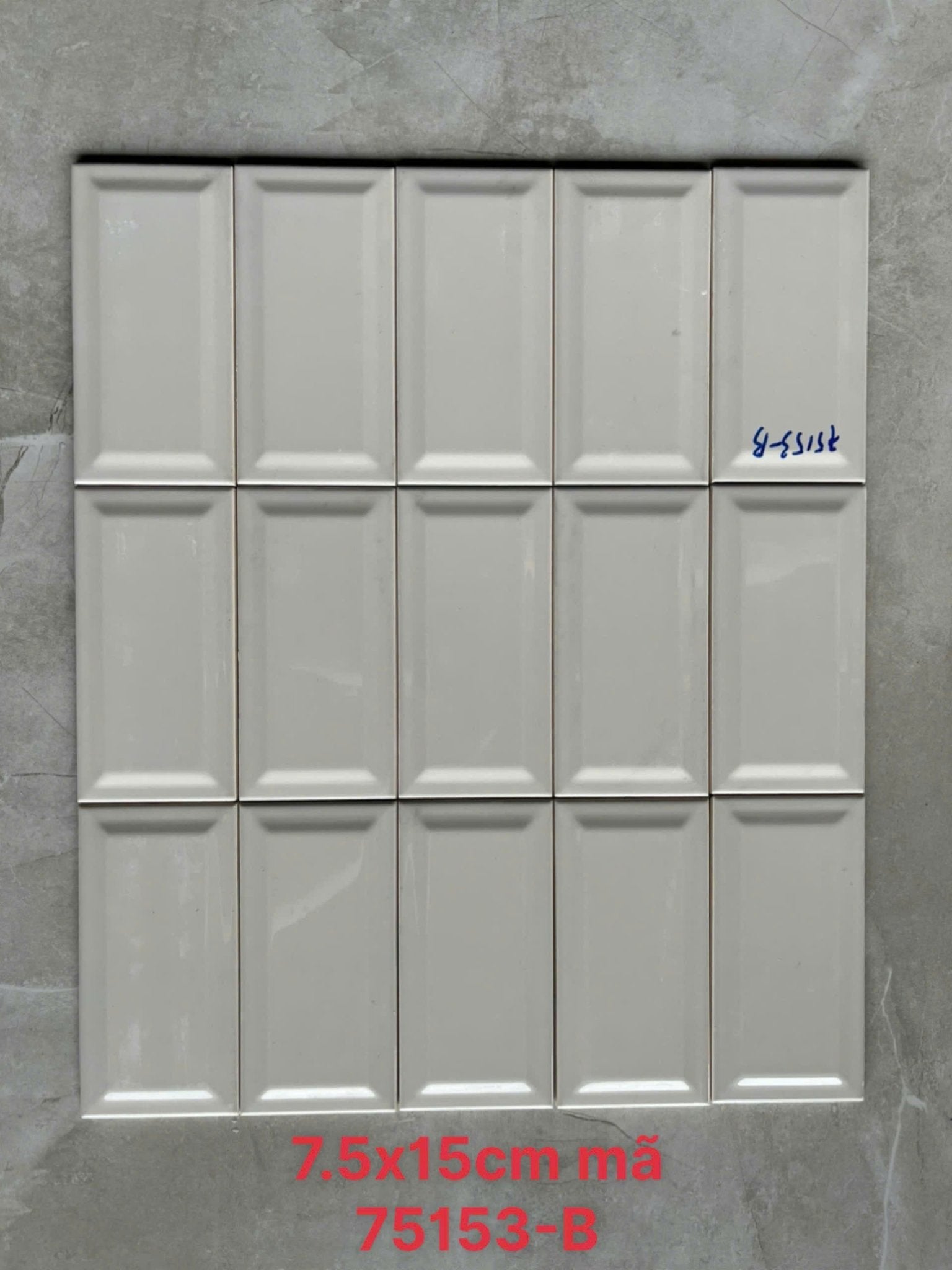 Gạch thẻ KT 75x150mm xám ấm bóng vát STA75153 - B - Daisan Store