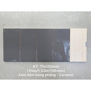 Gạch thẻ KT 75x150mm xám đậm bóng phẳng PSTA75155 - Daisan Store