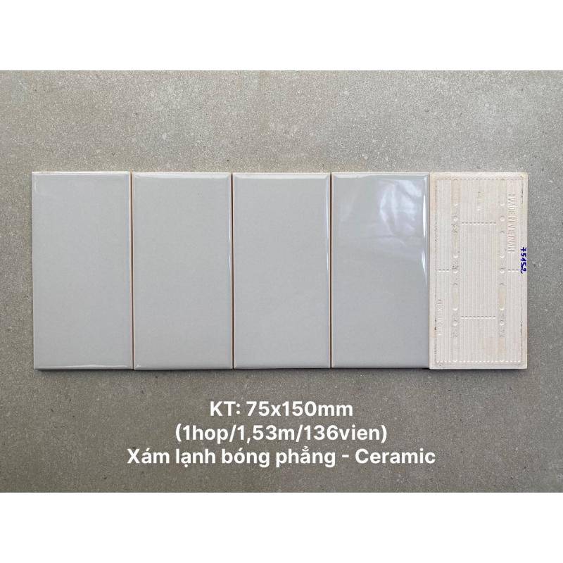 Gạch thẻ KT 75x150mm xám lạnh bóng phẳng STA75152 - Daisan Store