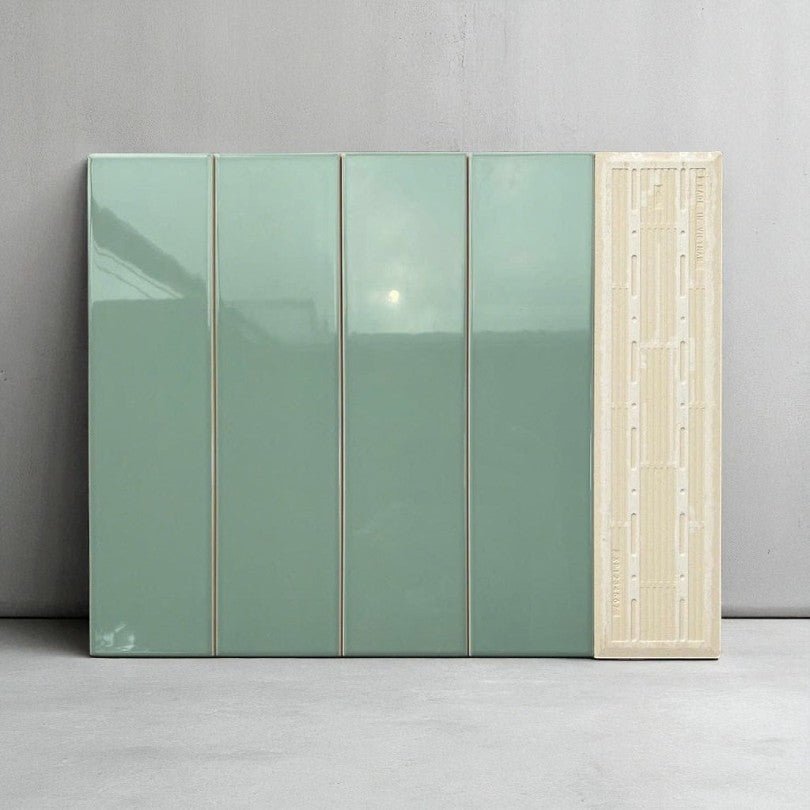 Gạch thẻ loại ưu xanh mint nhạt bóng phẳng KT 75x300mm mã STA75315_S - Daisan Store