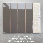 Gạch thẻ nâu bóng phẳng KT 50x200mm TA0208P - Daisan Store