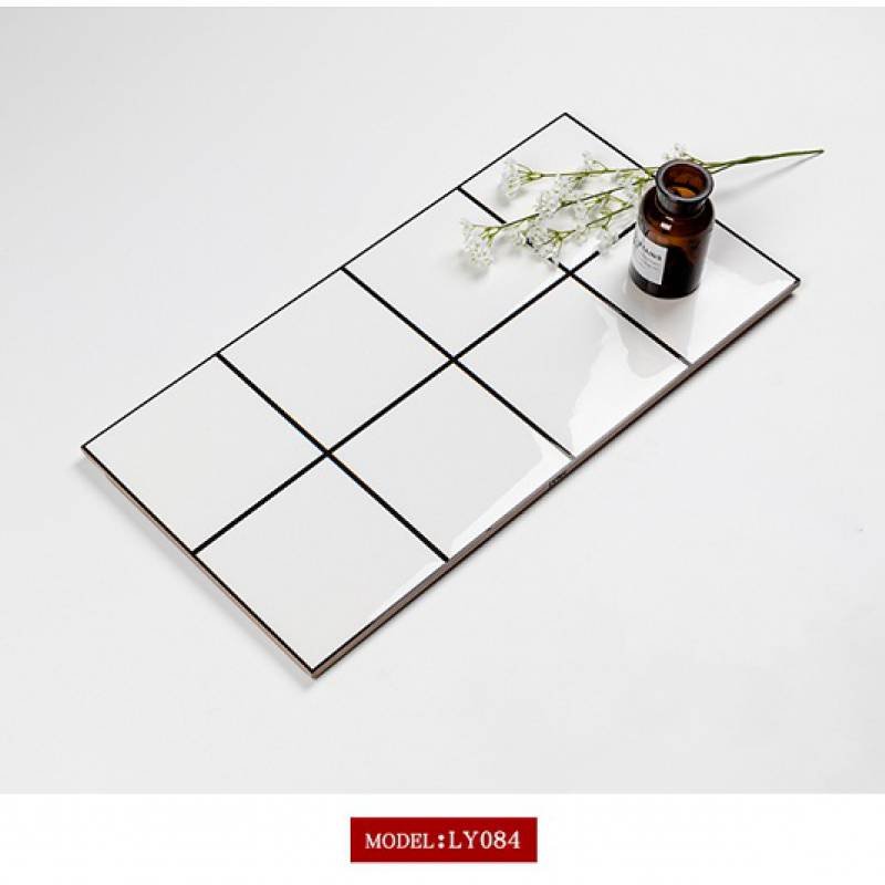 Gạch thẻ ốp tường trang trí hình chữ nhật 300x600mm LY084 màu trắng - Daisan Store