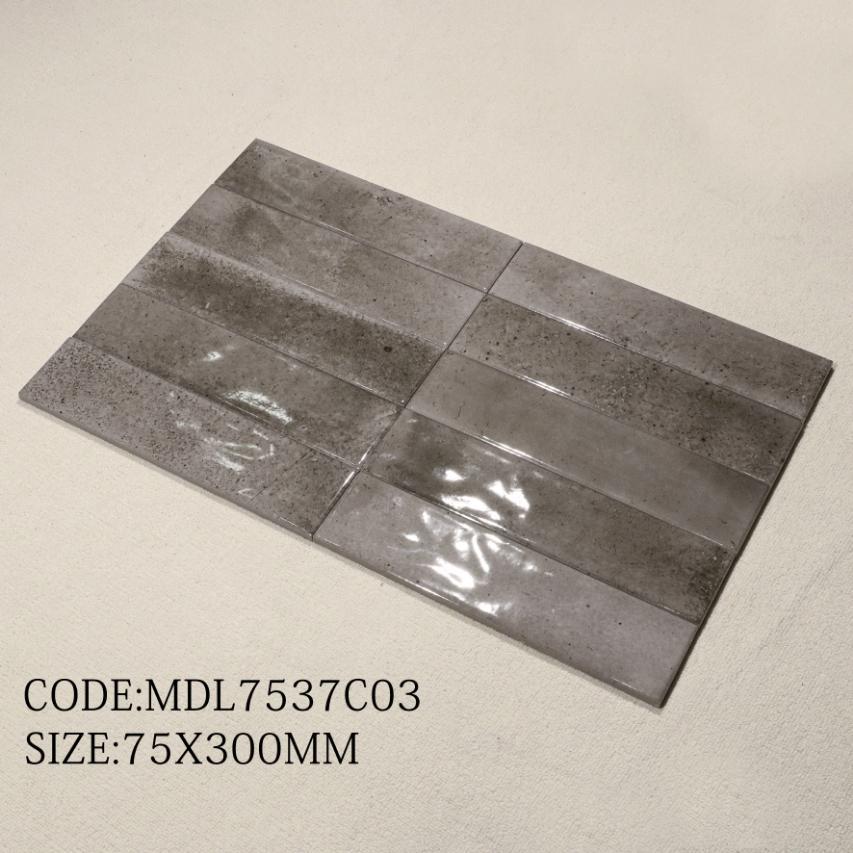 Gạch thẻ Porcelain men bóng KT 75x300mm MDL7537C03 - Daisan Store