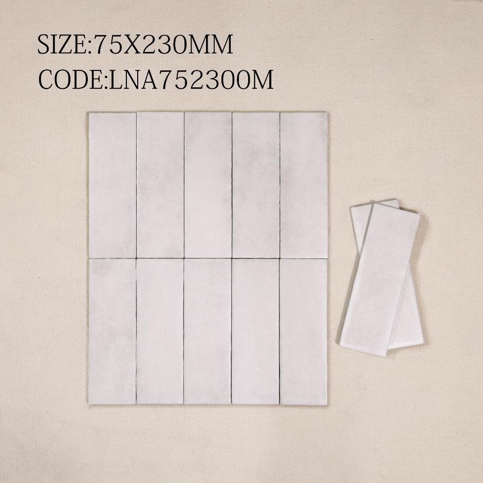 Gạch thẻ trắng men mờ LNA752300M KT 75x230mm - Daisan Store