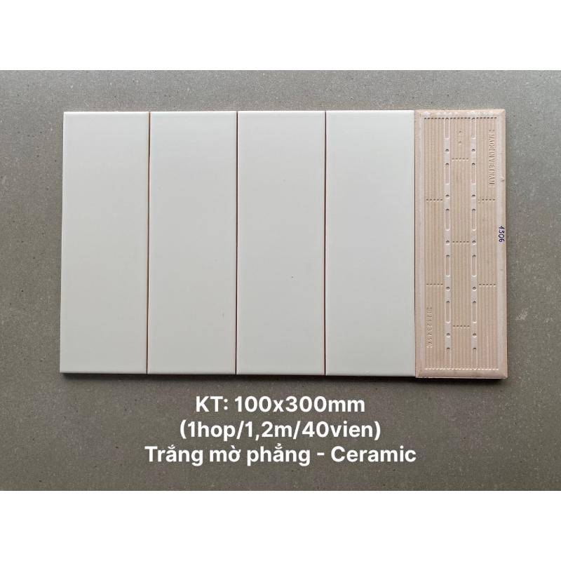 Gạch thẻ trắng mờ phẳng KT 100x300mm STA1306 - Daisan Store