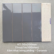 Gạch thẻ xám bóng phẳng KT 50x200mm SI0208P - Daisan Store