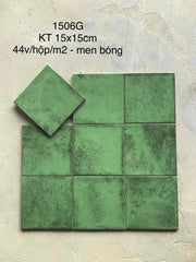 Gạch thẻ xanh lá men bóng KT 150x150mm - Daisan Store