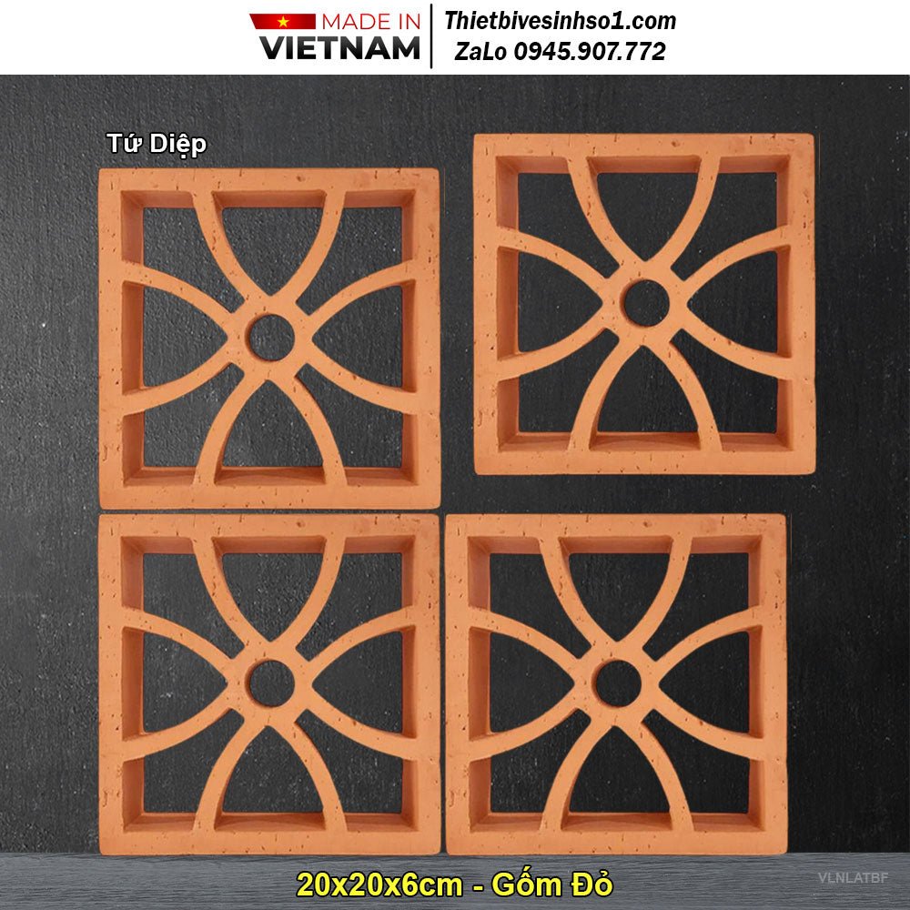 Gạch Thông Gió 20x20 Gốm Đỏ Tứ Diệp - Daisan Store