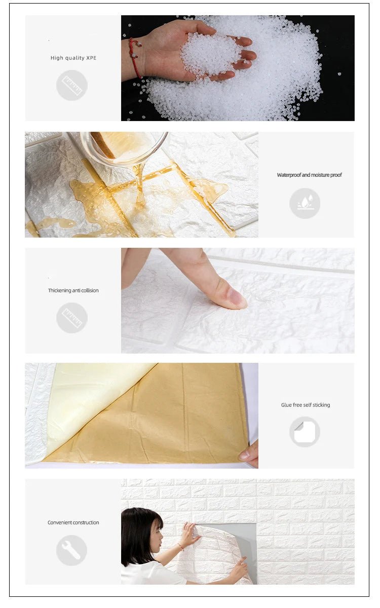 Gạch Xốp 3D Chống Nước - Trang Trí Tường Retro - Daisan Store