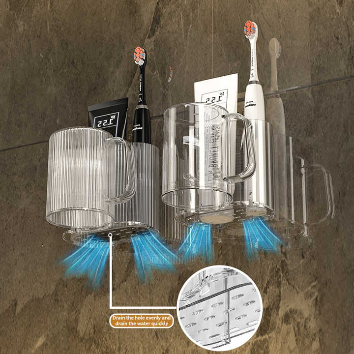 Giá để bàn chải đánh răng điện gia đình giá trị cao, cốc nhựa di động cho phòng tắm, giải pháp lưu trữ tiện lợi cho bàn chải đánh răng của bạn - Daisan Store