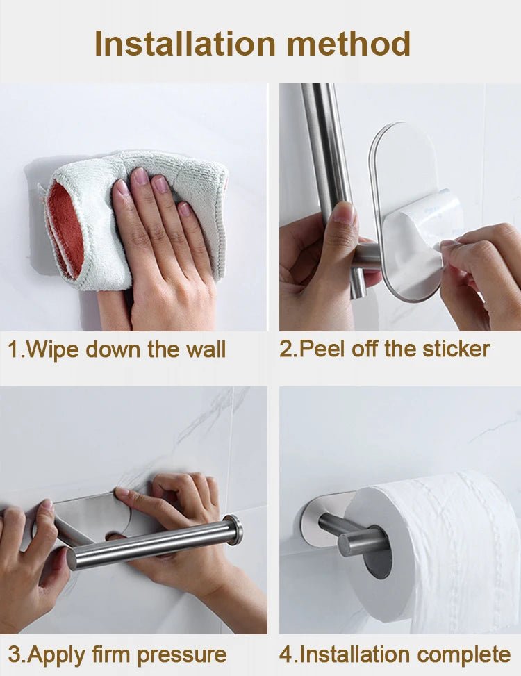 Giá Đỡ Giấy Inox Dán Tường Không Khoan Cho Nhà Tắm - Daisan Store