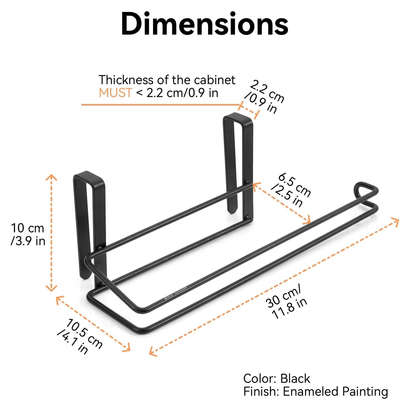 Giá Treo Khăn Giấy Tủ Bếp Đen Không Cần Khoan Lắp - Daisan Store