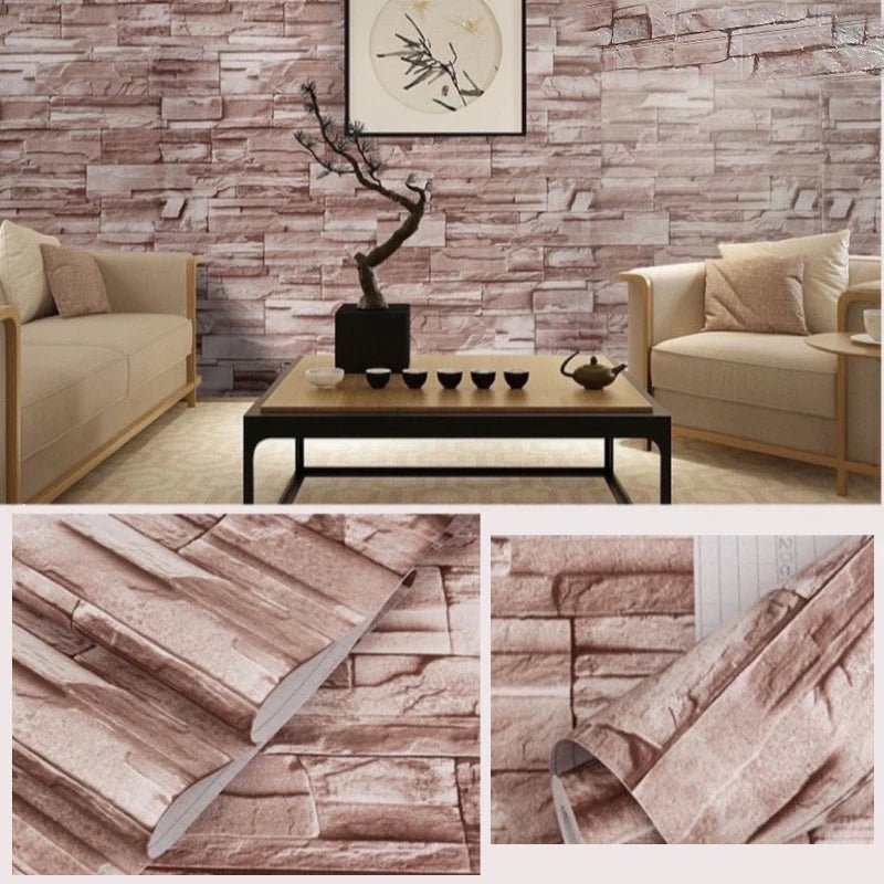 Giấy Dán Tường Giả Gạch Chống Nước 35x38.5CM Tự Dính - Daisan Store