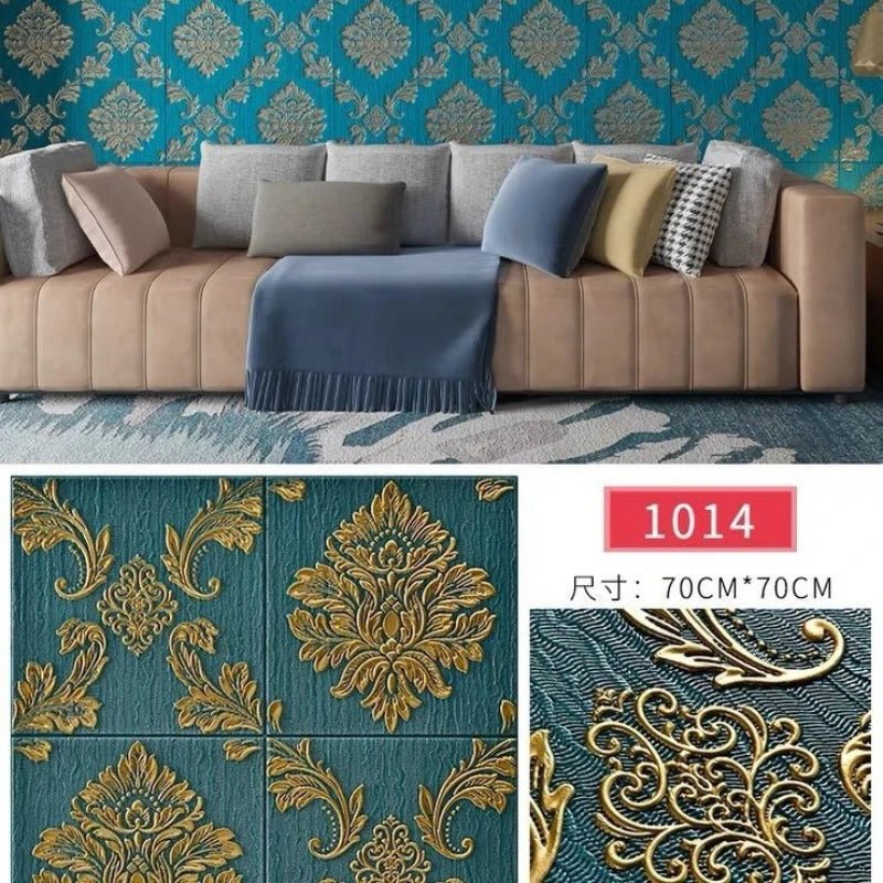 Giấy Dán Tường Sang Trọng Tự Dính Dày 3D Khắc Chạm Phòng - Daisan Store