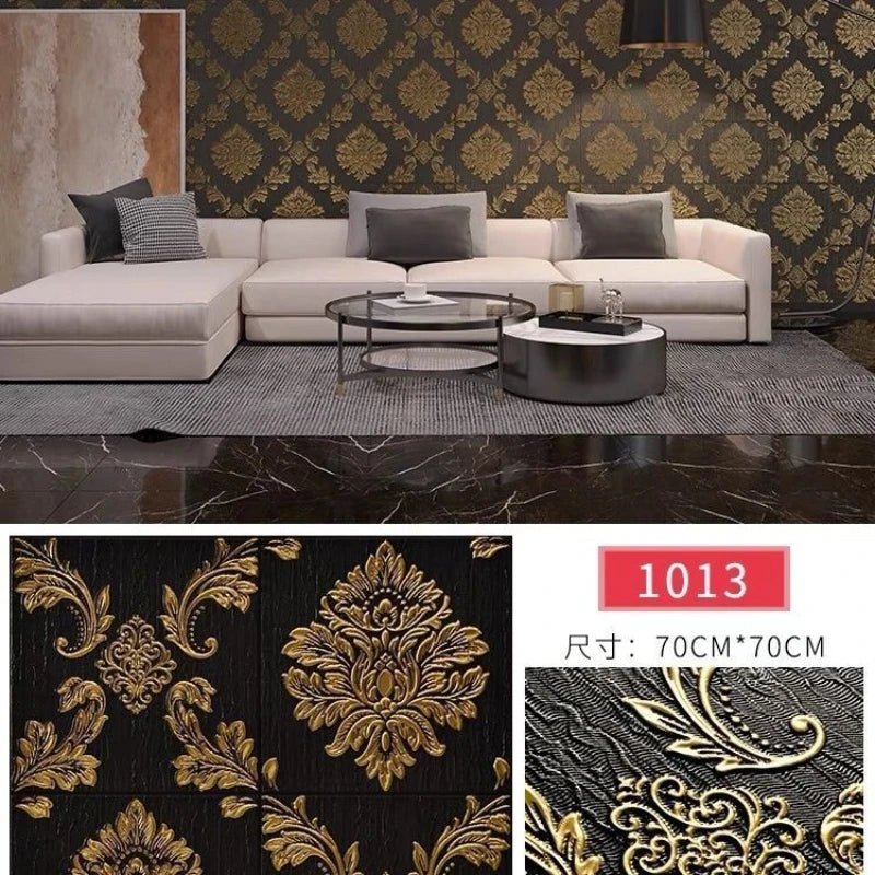 Giấy Dán Tường Sang Trọng Tự Dính Dày 3D Khắc Chạm Phòng - Daisan Store