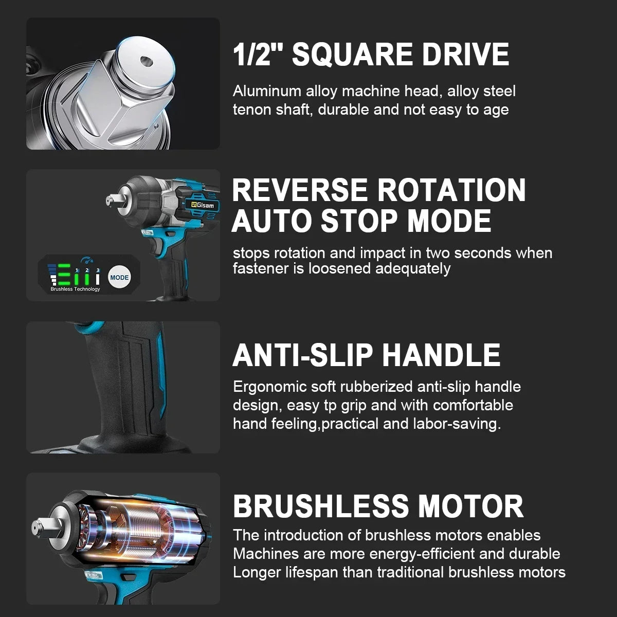 Gisam 2800NM Co Le Tac Dong Dien Khong Day Inch Makita 18V - Daisan Store