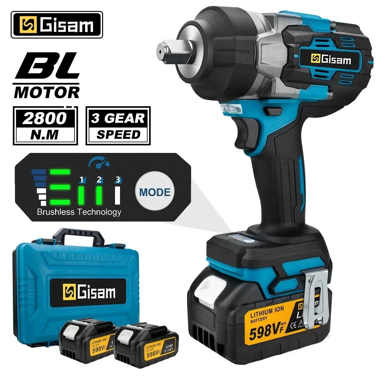 Gisam 2800NM Co Le Tac Dong Dien Khong Day Inch Makita 18V - Daisan Store