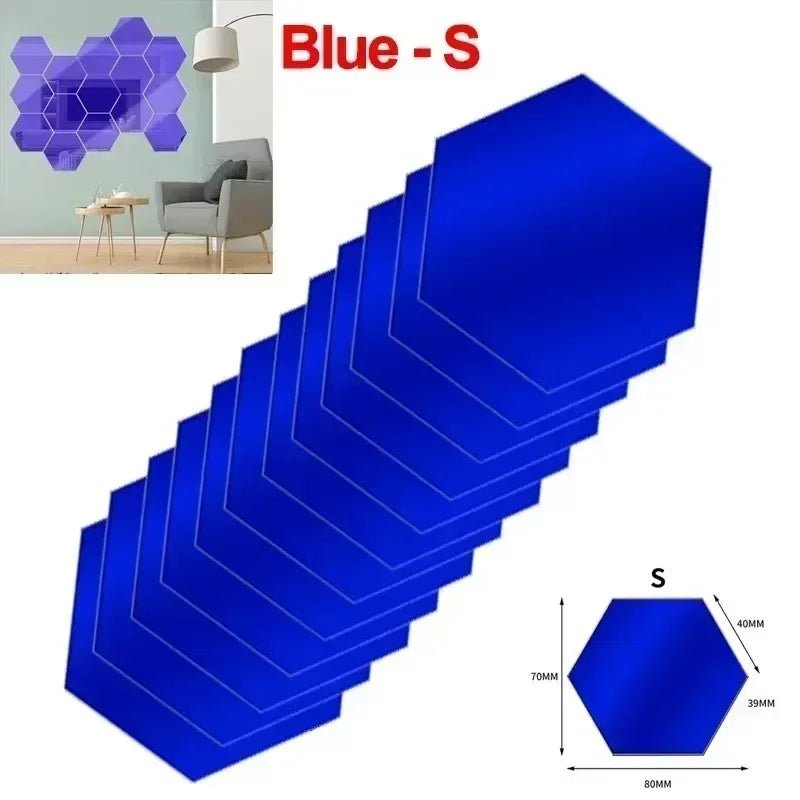 Guong Dan Tuong 3D Hinh Luc Giac Mosaic Dinh Tai Nha - Daisan Store