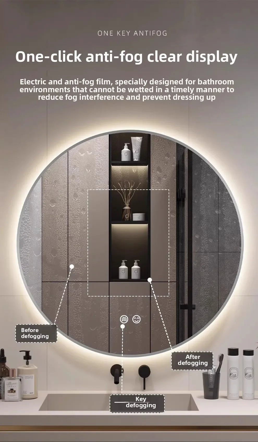 Gương Đèn LED Thông Minh Chống Mờ 50CM Cảm Ứng - Daisan Store