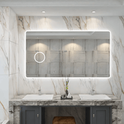 Gương phòng tắm LED có màn hình cảm ứng thông minh và gương phóng đại màu bạc có đèn nền chống sương mù - Daisan Store