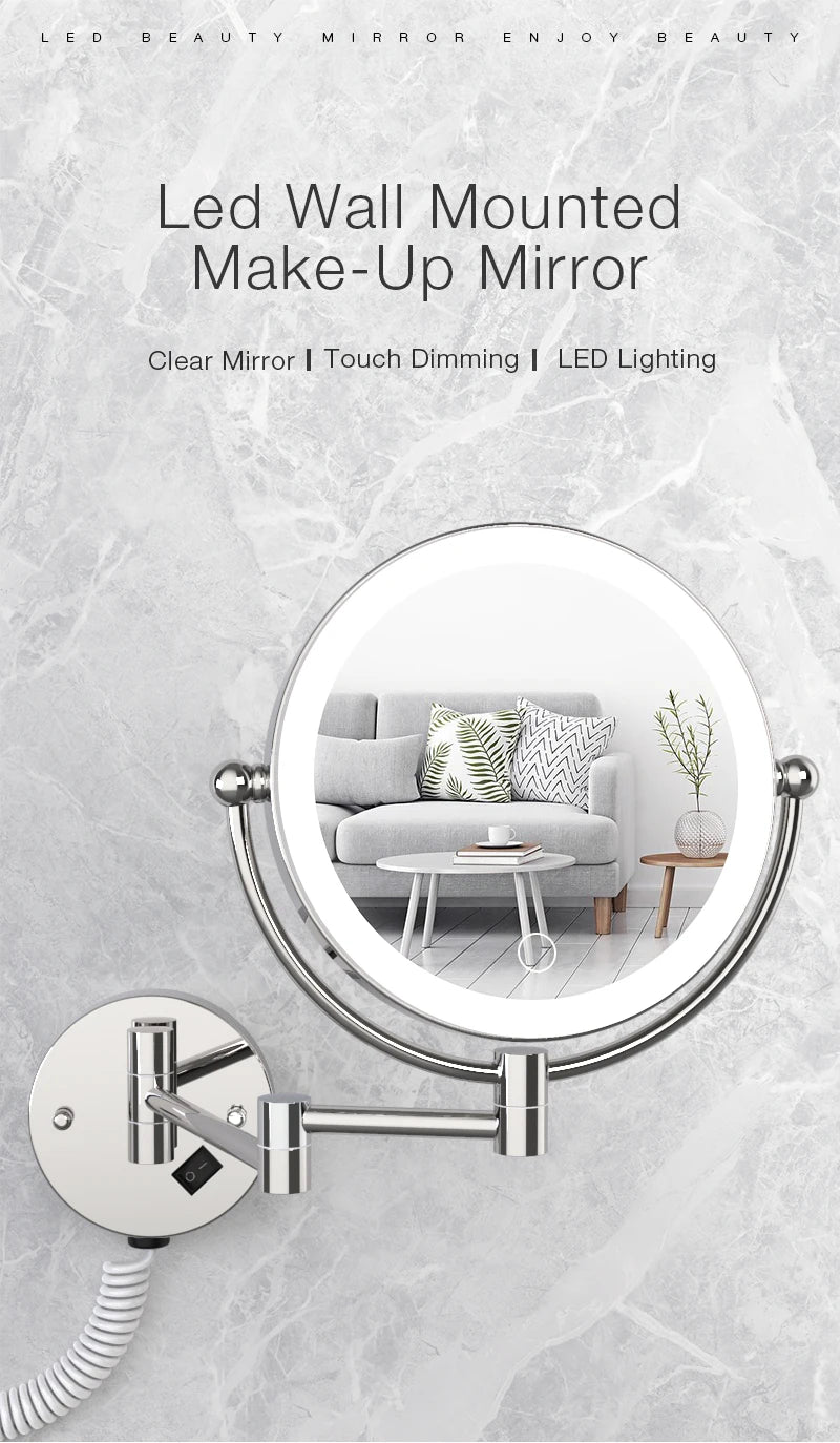 Gương Trang Điểm Khách Sạn LED Vàng Chải Cao Cấp - Daisan Store