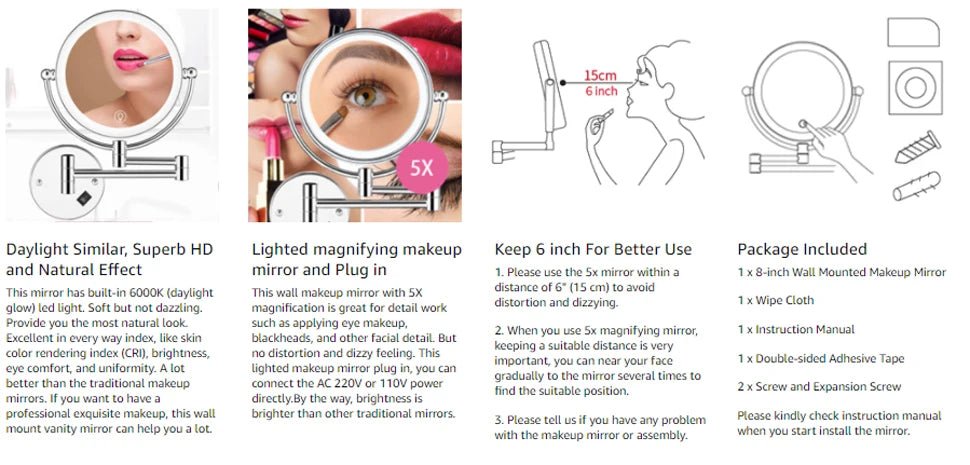 Gương Trang Điểm Khách Sạn LED Vàng Chải Cao Cấp - Daisan Store