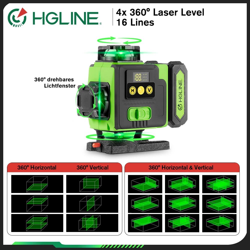 HGLINE May Can Laser 16 Dong 4D Dieu Kien 360Xanh 6000mAh - Daisan Store
