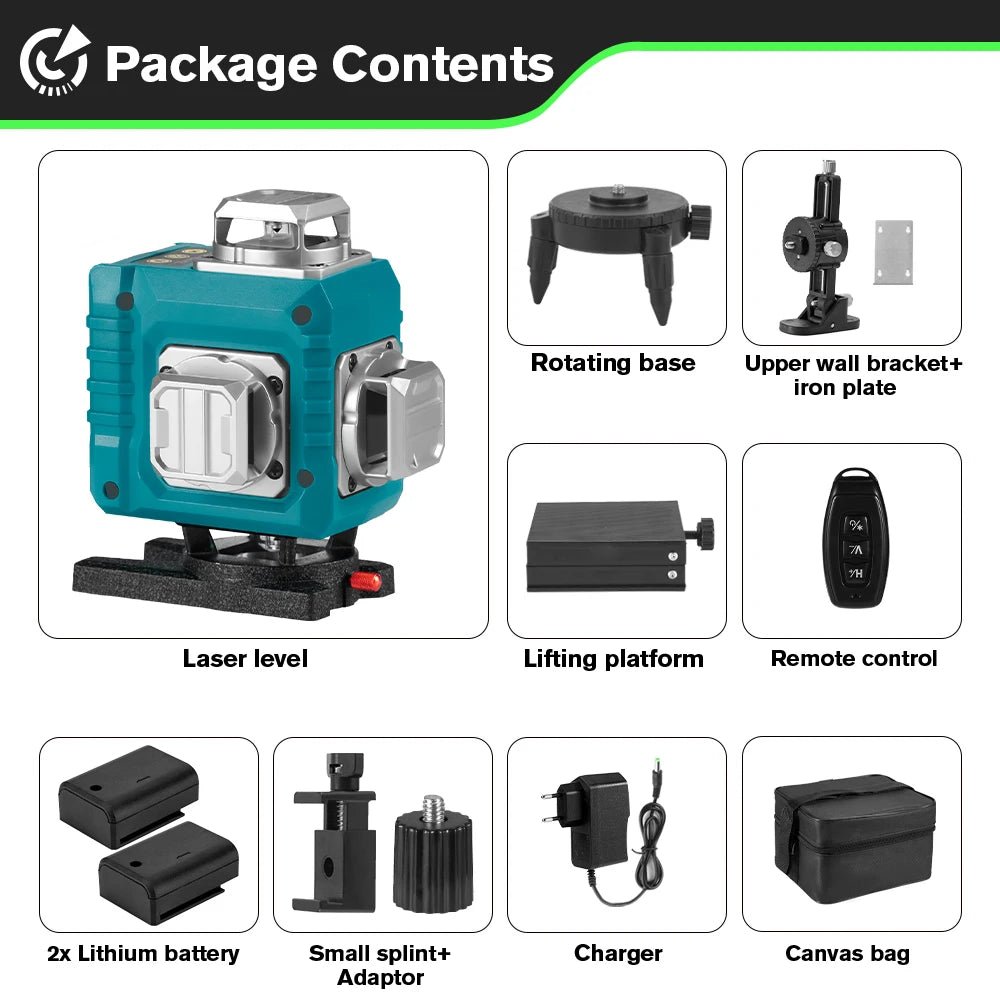 HGLINE Máy Laser Định Vị 16 Đường 4D Màu Xanh 360 Độ 30m - Daisan Store