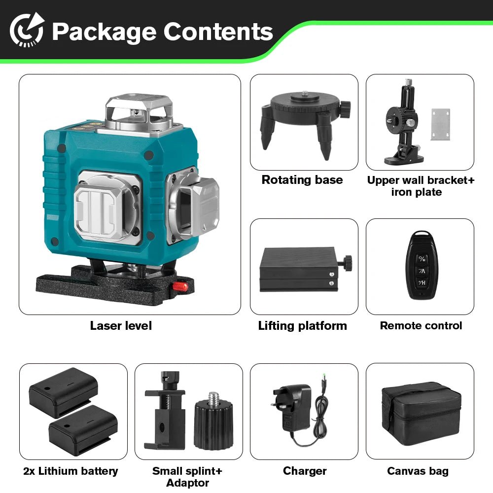 HGLINE Máy Laser Định Vị 16 Đường 4D Màu Xanh 360 Độ 30m - Daisan Store