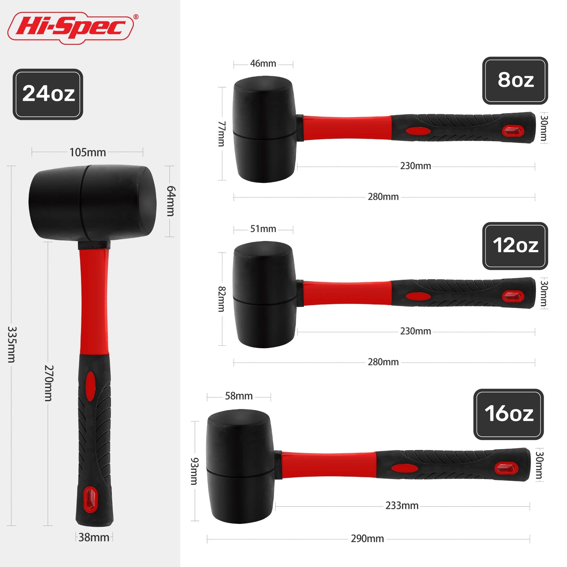 Hi Spec Bua Cao Su Hai Mat Can Fiberglass 8 12 16 24 Oz - Daisan Store