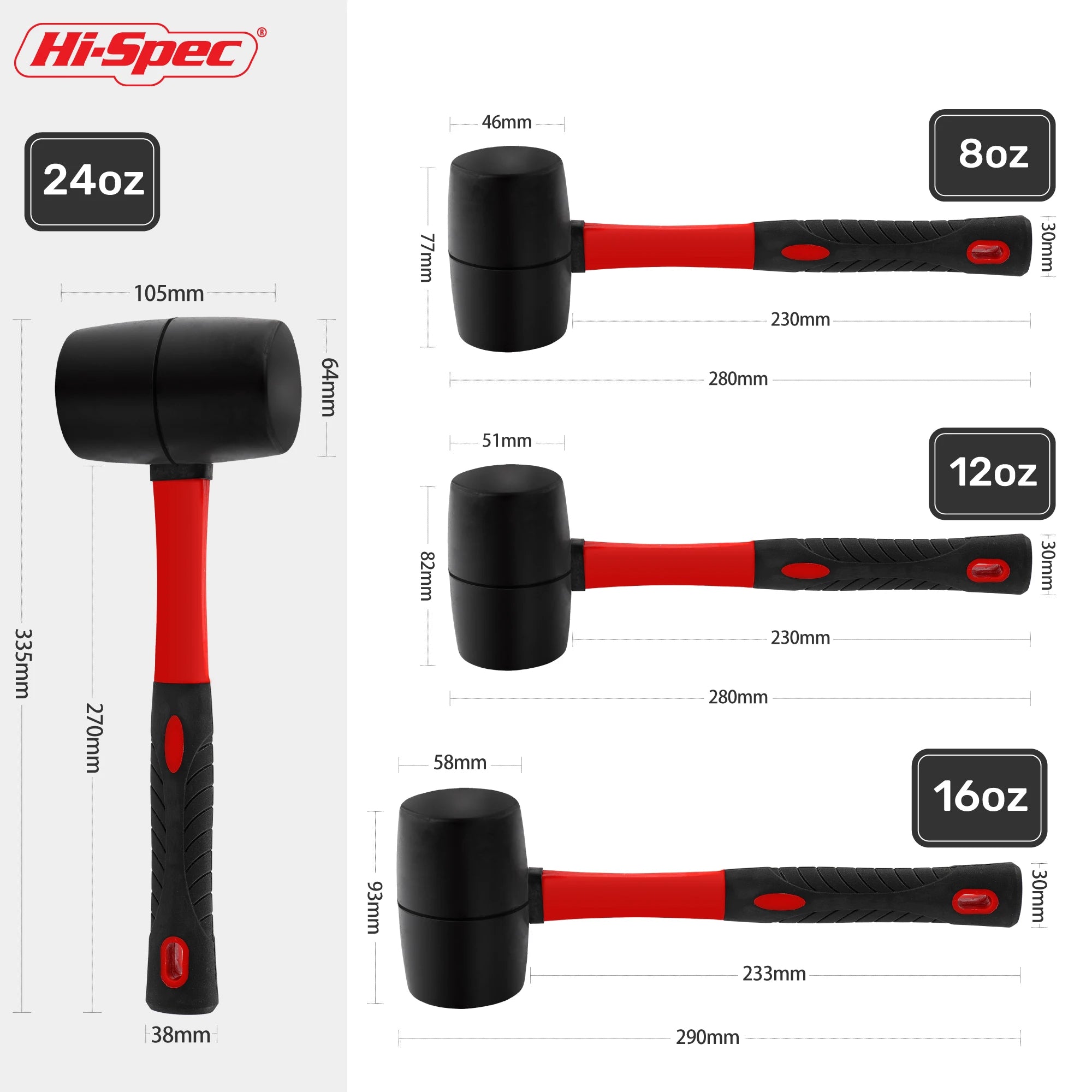 Hi Spec Bua Cao Su Hai Mat Can Fiberglass 8 12 16 24 Oz - Daisan Store