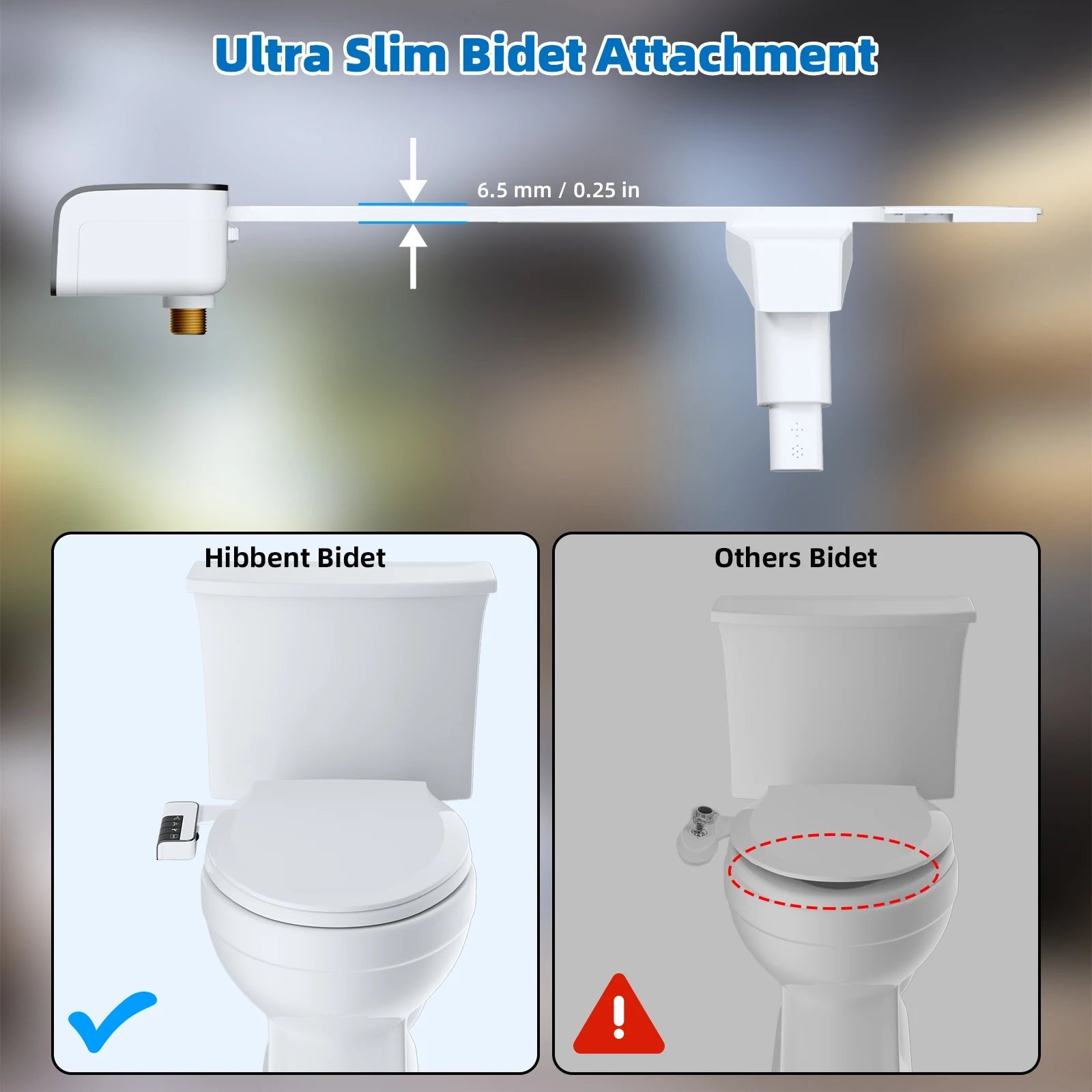Hibbent Bidet Gắn Bồn: Vòi Kép, Điều Áp Nước - Daisan Store