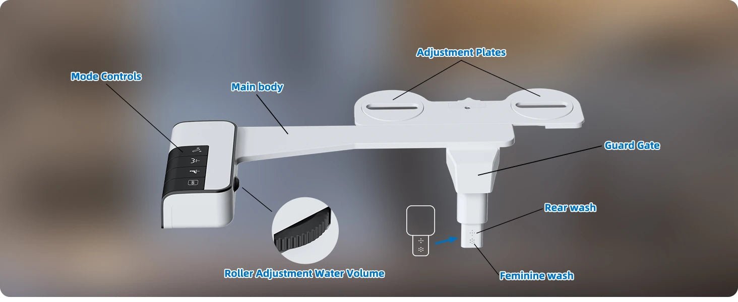 Hibbent Bidet Gắn Bồn: Vòi Kép, Điều Áp Nước - Daisan Store