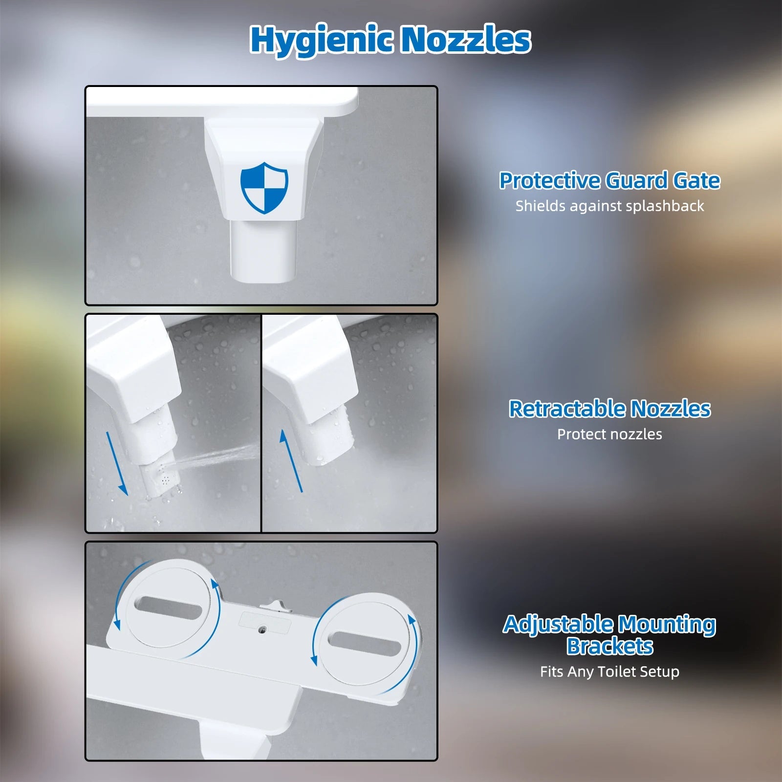 Hibbent Bidet Gắn Bồn: Vòi Kép, Điều Áp Nước - Daisan Store