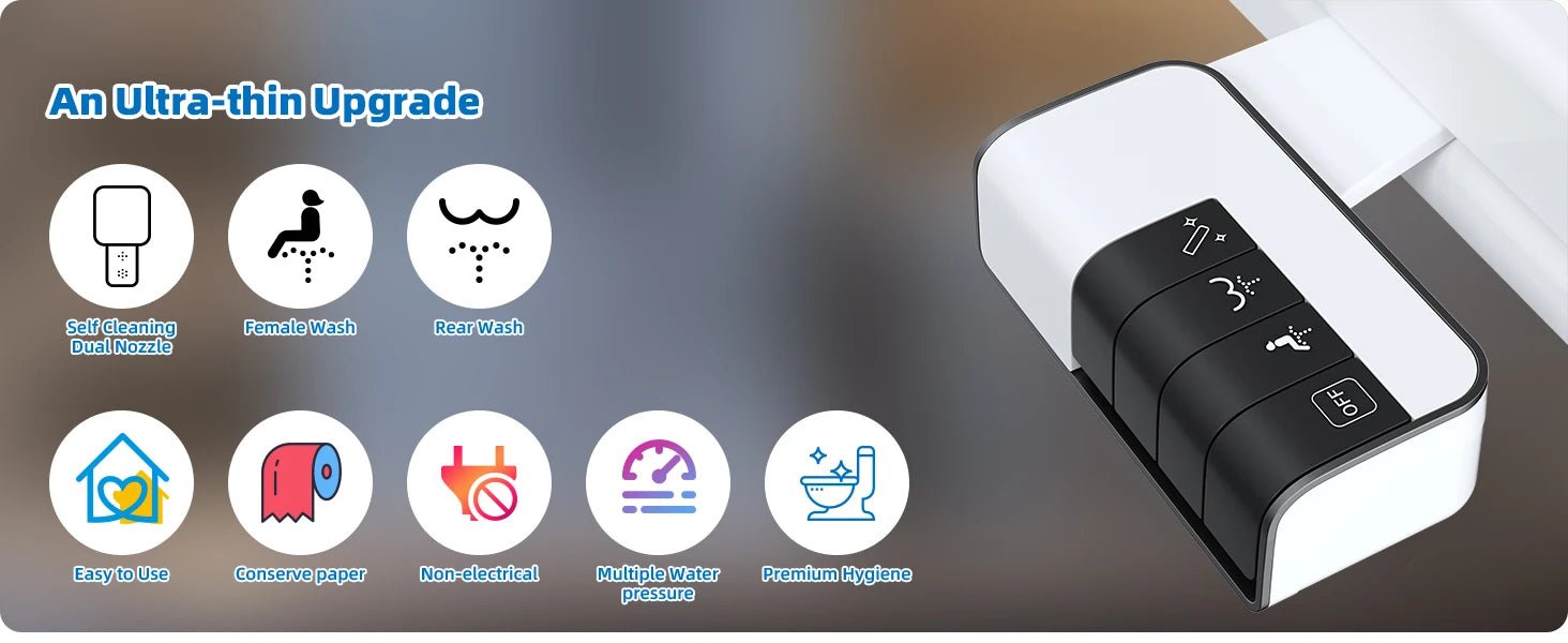 Hibbent Bidet Gắn Bồn: Vòi Kép, Điều Áp Nước - Daisan Store