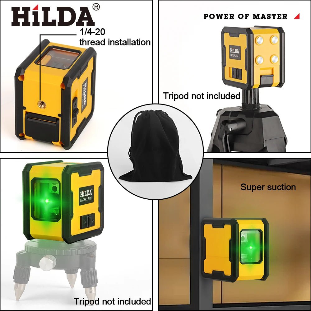 Hilda Laser Level Hai Đường Tự Động Có Nam Châm Mặt Sau - Daisan Store
